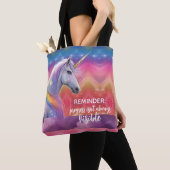 Tote Bag Licorne Arc-en-Ciel de Progrès Pas Toujours Visibl (De près)