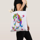 Tote Bag licorne dabbing (De près)