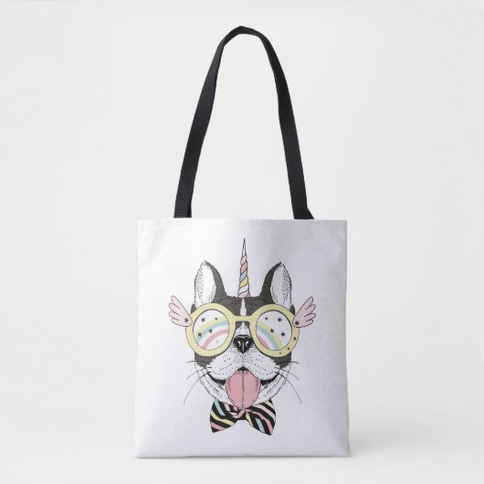 Tote Bag Licorne de bouledogue français (Devant)