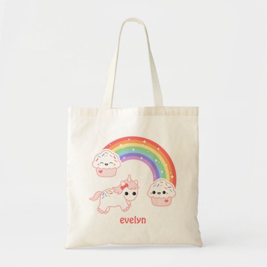 Tote Bag Licorne mignonne de petit gâteau (Devant)