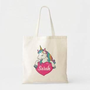 Tote Bag Licorne Mignonne Nom Personnalisé