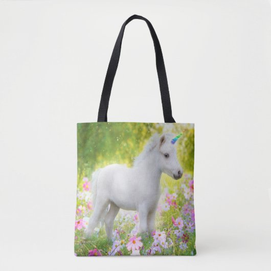 Tote Bag Licorne Poney Blanc (Devant)