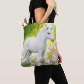 Tote Bag Licorne Poney Blanc (De près)