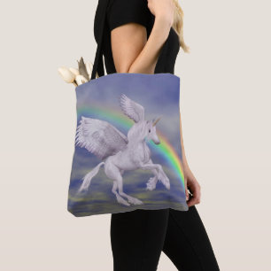 Tote Bag Licorne volant au-dessus de l'art de cheval de fan