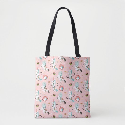 Tote Bag Licornes dans le motif de l'espace (Devant)
