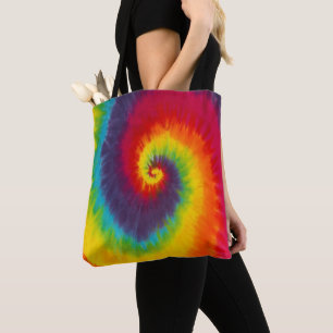 Tote Bag Lien tie-dye tourbillon arc-en-ciel couleur cool