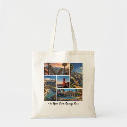 Tote Bag Lieux d'intérêt de la ville personnalisés Collage (Devant)