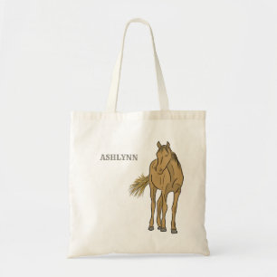 Tote Bag Light Sorrel Cheval Brown Illustration réaliste