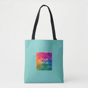 Tote Bag Light Turquoise Ajouter Votre Photo Ici Modèle Per