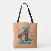 Tote Bag Ligne botte de cowboy de contredanse de danse (Dos)