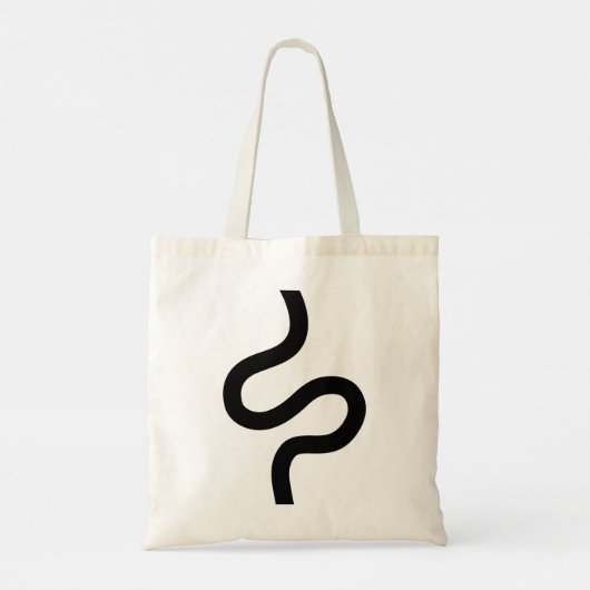 Tote Bag Ligne courbe 02 - Noir (Dos)