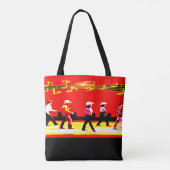 Tote Bag Ligne dansant le noir rouge de groupe occidental (Dos)