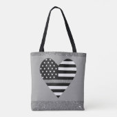 Tote Bag Ligne de Parties scintillant gris mince (Dos)