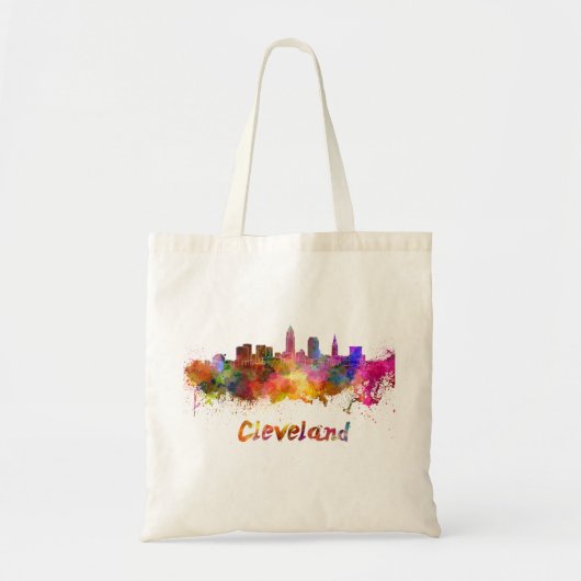 Tote Bag Ligne d'horizon Cleveland en aquarelle (Devant)