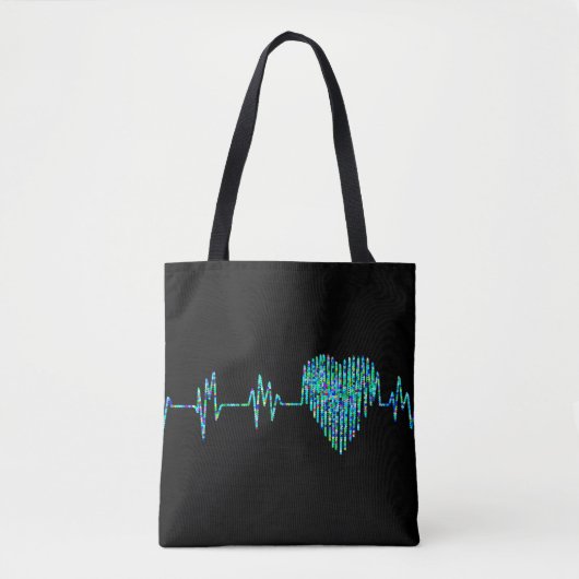 Tote Bag Ligne EKG coeur médical (Devant)