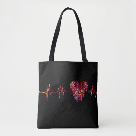 Tote Bag Ligne EKG coeur médical (Devant)
