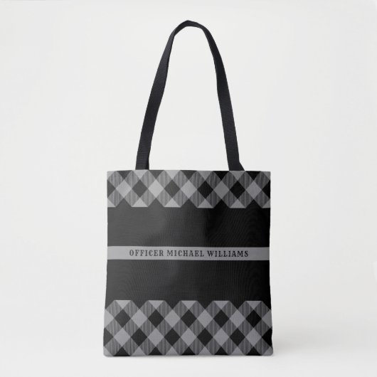 Tote Bag Ligne grise mince monogramme correctionnel de (Devant)