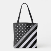 Tote Bag Ligne grise mince monogramme correctionnel de (Dos)