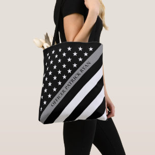 Tote Bag Ligne grise mince monogramme correctionnel de