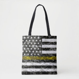 Tote Bag Ligne jaune mince drapeau de Camo