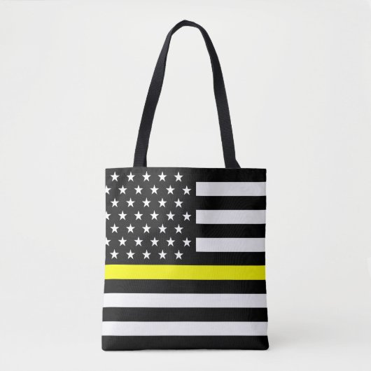 Tote Bag Ligne jaune mince drapeau d'expéditeur (Devant)