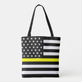 Tote Bag Ligne jaune mince drapeau d'expéditeur (Dos)