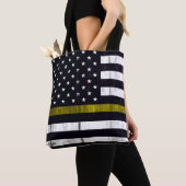 Tote Bag Ligne jaune mince usée drapeau d'expéditeur (De près)