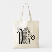 Tote Bag Lignes Abstraites 02 - Noir (Dos)