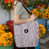 Tote Bag Lignes Abstraites noires et blanches