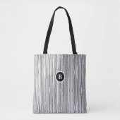 Tote Bag Lignes Abstraites noires et blanches (Devant)