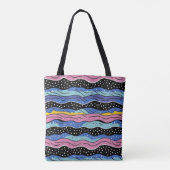 Tote Bag Lignes Abstraites vives avec Pois (Dos)