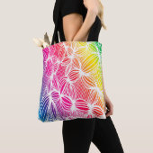Tote Bag Lignes arc-en-ciel courbes (De près)