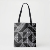 Tote Bag Lignes Art Déco Noir (Devant)