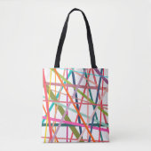 Tote Bag Lignes colorées (Devant)
