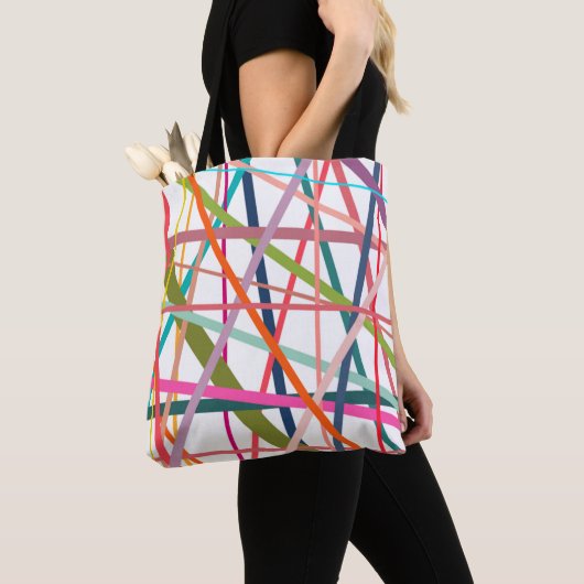 Tote Bag Lignes colorées (De près)