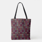 Tote Bag Lignes colorées carrées (Dos)