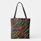 Tote Bag Lignes courbes multicouleurs néon (Dos)