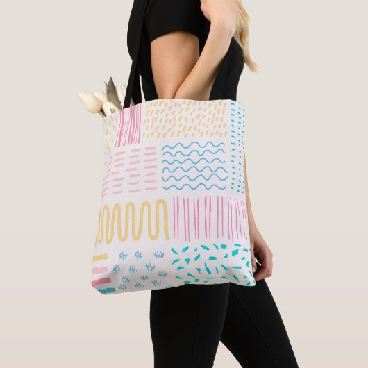Tote Bag lignes de motif (De près)