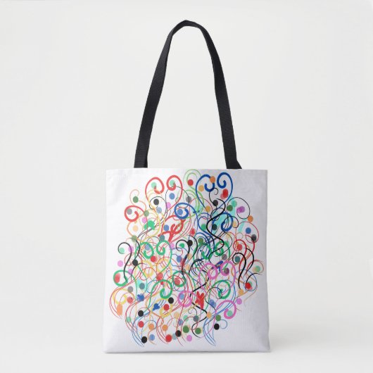 Tote Bag Lignes et points abstraits (Devant)
