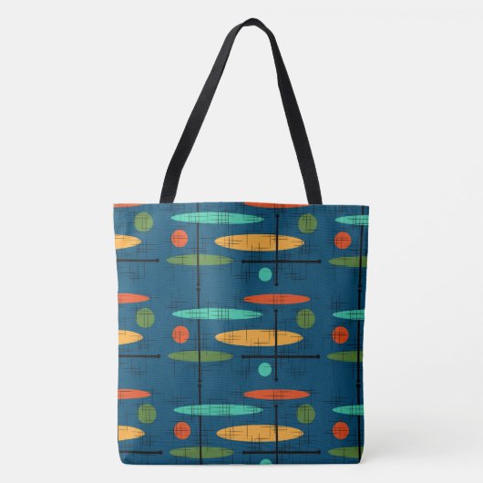 Tote Bag Lignes et points Ovales rétro (Devant)