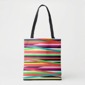 Tote Bag Lignes géométriques colorées Bandes Multi (Devant)
