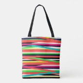 Tote Bag Lignes géométriques colorées Bandes Multi (Dos)