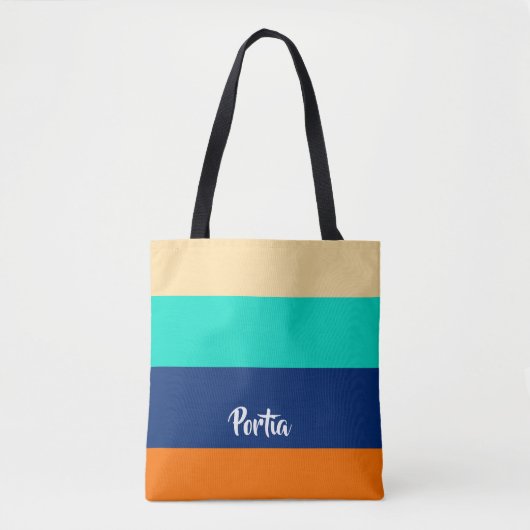 Tote Bag Lignes multicolores à motif (Devant)