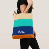 Tote Bag Lignes multicolores à motif (De près)