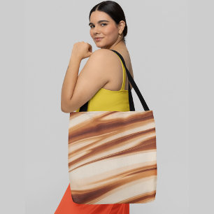 Tote Bag Lignes ondulées Abstraites dans les tons orange et