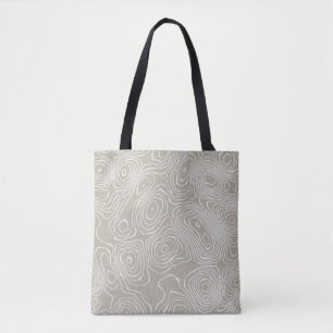 Tote Bag Lignes terrestres topographiques : Carte organique