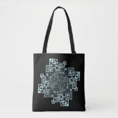 Tote Bag Lignes texturées en noir et blanc (Devant)