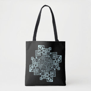Tote Bag Lignes texturées en noir et blanc
