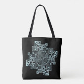 Tote Bag Lignes texturées en noir et blanc (Dos)