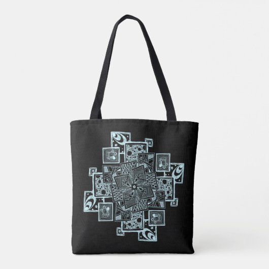 Tote Bag Lignes texturées en noir et blanc (Dos)